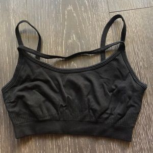 Strappy Black Sports Bra